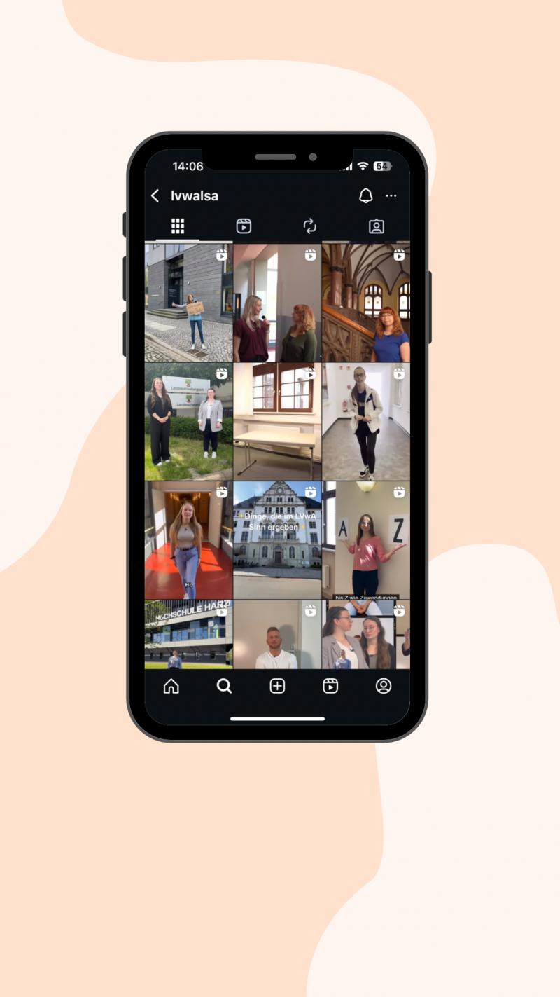 Handy mit Screenshot von Insta LVwA